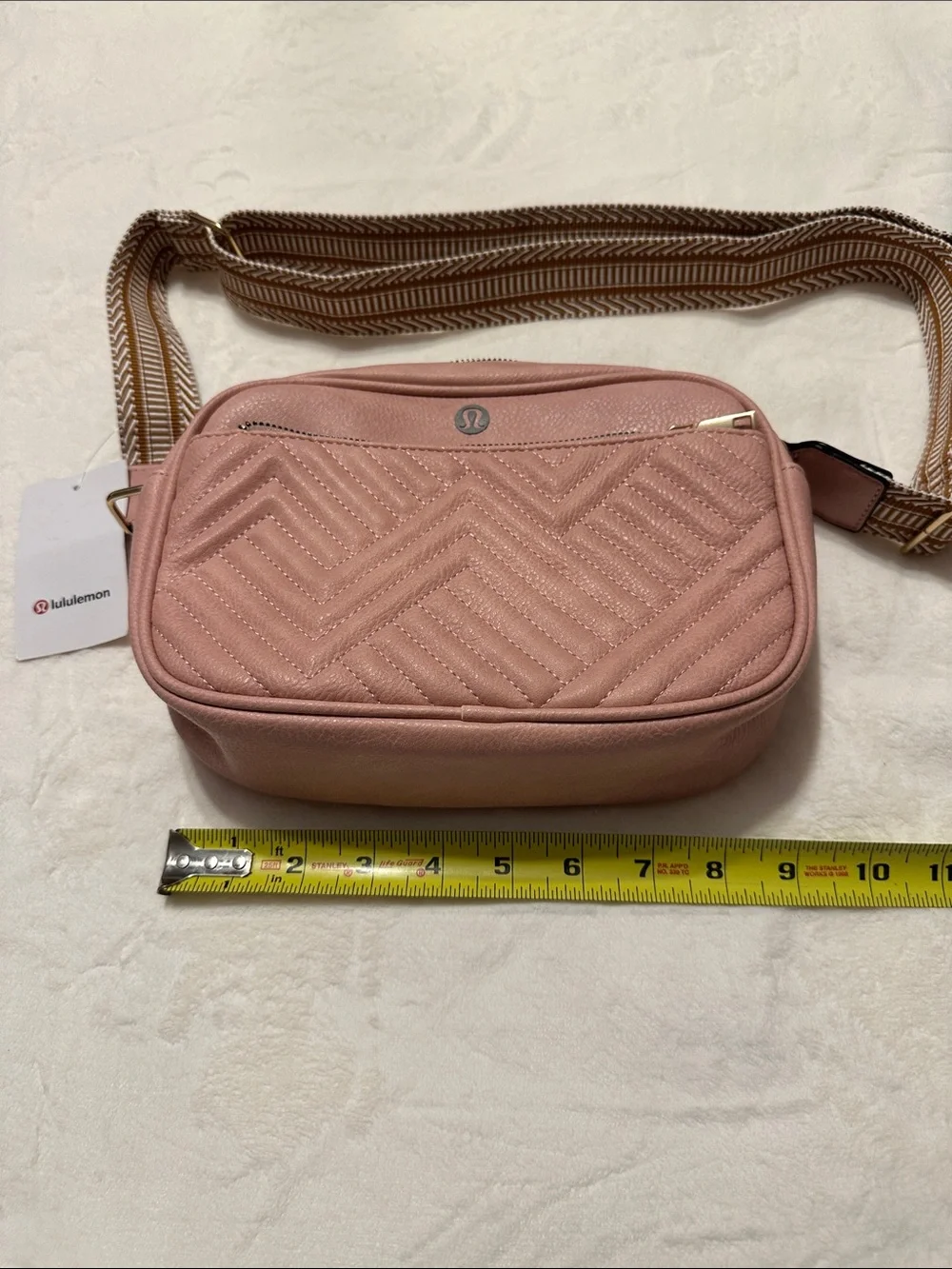 lululemon athletica Blush Quilted Chevron Crossbody with Patterned Strap